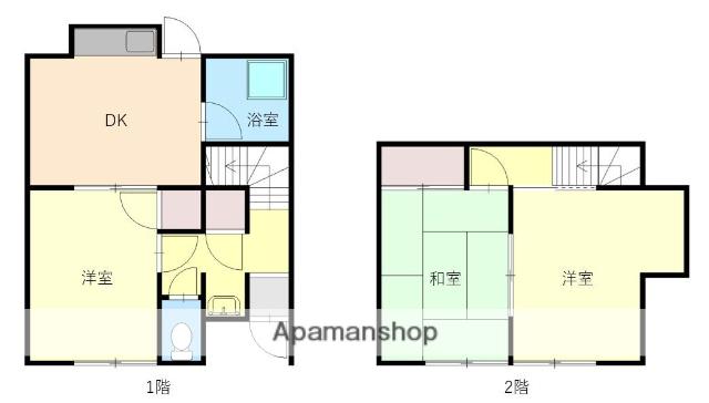 河波APT(3DK/1階)の間取り写真