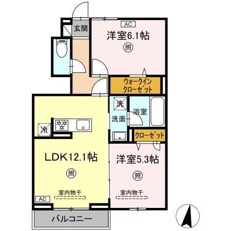 グラン・ルーチェ(2LDK/1階)の間取り写真