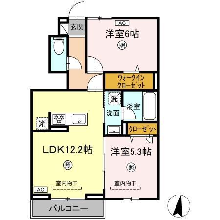 グラン・ルーチェ(2LDK/1階)の間取り写真