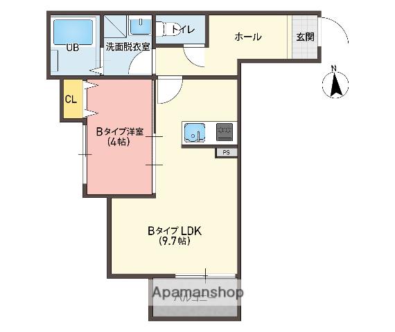KT TERRACE稲吉(1LDK/3階)の間取り写真