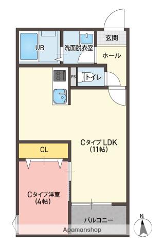 KT TERRACE稲吉(1LDK/3階)の間取り写真