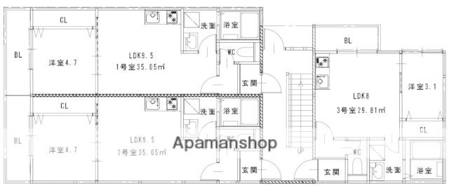 杉塚2丁目AP(1LDK/2階)の間取り写真