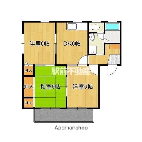 マリエート(3DK/1階)の間取り写真