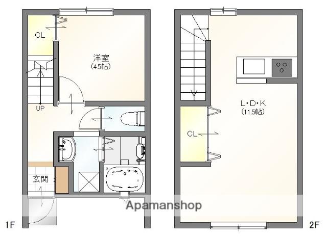 CREDO基山(1LDK/1階)の間取り写真