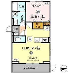 ロイヤルタウン田代外町(1LDK/2階)の間取り写真