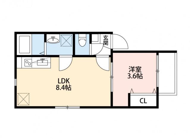 コートスタイル二日市駅前(1LDK/3階)の間取り写真