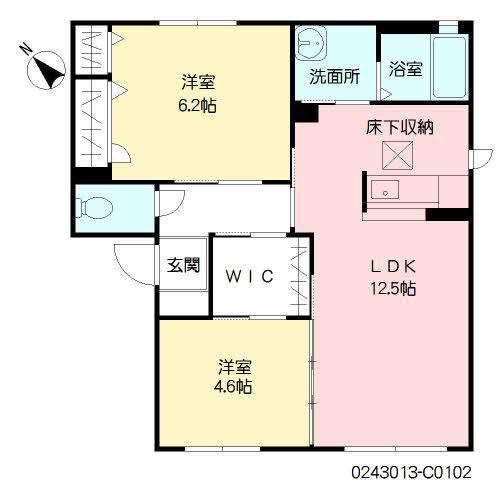 コンフォールハイムC棟(2LDK/1階)の間取り写真