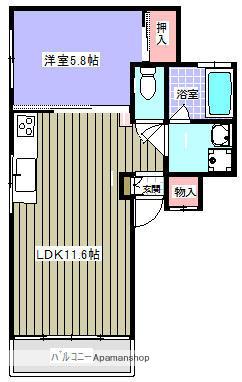 大井ビル(1LDK/2階)の間取り写真