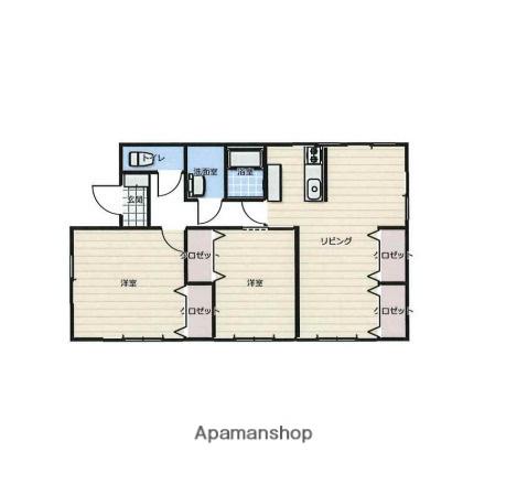 西日本鉄道甘木線 甘木駅(西鉄) 徒歩26分 1階建 築43年(2LDK)の間取り写真