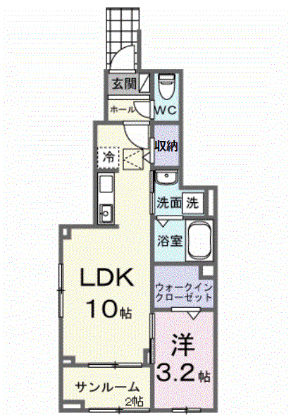 メゾンドヴィラⅠ(1LDK/1階)の間取り写真