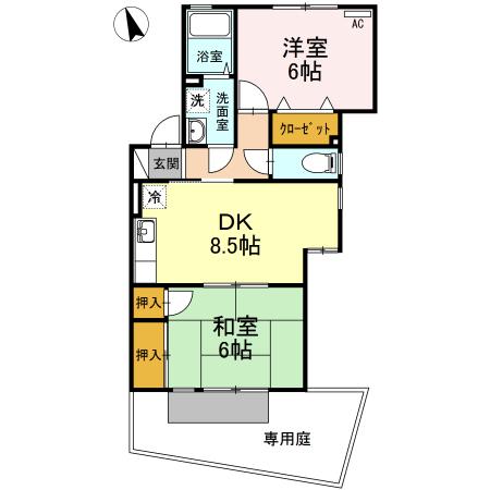 T&T-II(2DK/1階)の間取り写真