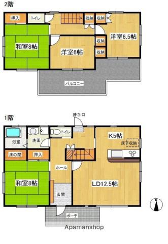 鹿児島本線 けやき台駅 徒歩6分 2階建 築37年(4LDK)の間取り写真