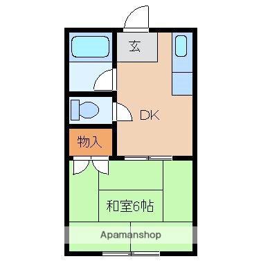 第二森田ビル(1DK/2階)の間取り写真