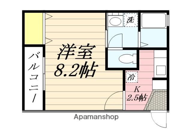 リブレア朱雀Ⅱ(1K/1階)の間取り写真
