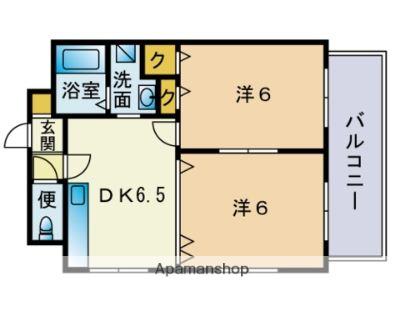メルベージュ中央(2DK/5階)の間取り写真