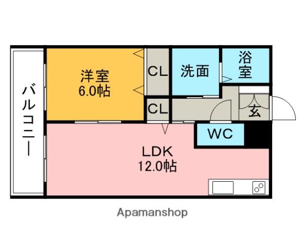 グランシャトーけやき(1LDK/2階)の間取り写真