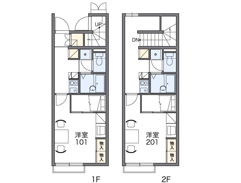 レオパレスTAKUJI(1K/2階)の間取り写真
