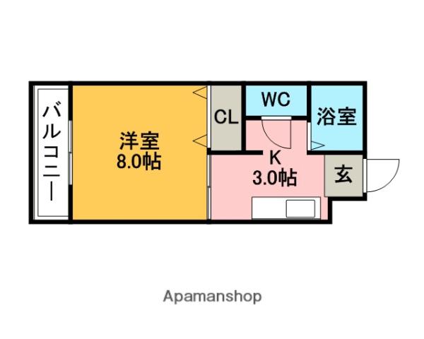 サンライズフジ(1K/1階)の間取り写真