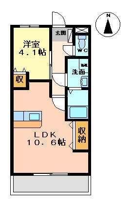 メゾン・ルナベリー(1LDK/1階)の間取り写真