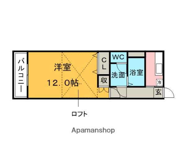 メゾン赤坂(1K/2階)の間取り写真