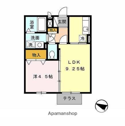 メルベーユドミール(1LDK/1階)の間取り写真
