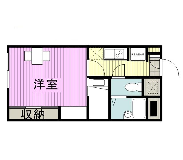 カルム筑後(1K/2階)の間取り写真