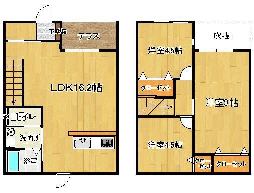 ボヌール大川(3LDK)の間取り写真