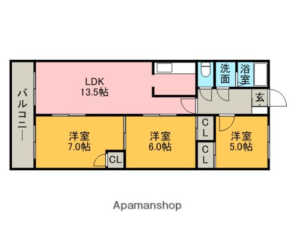 マリモⅡBLD(3LDK/1階)の間取り写真