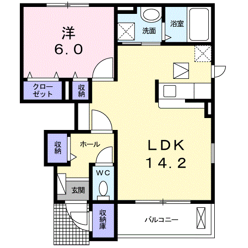 CAMELLIAⅠ(1LDK/1階)の間取り写真