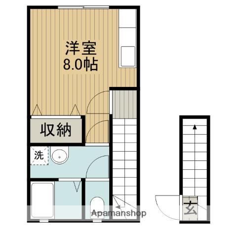 サンマリノ龍ケ原A棟(ワンルーム/2階)の間取り写真