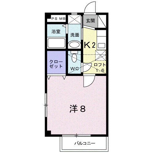 グランデファジョリーノ(1K/1階)の間取り写真