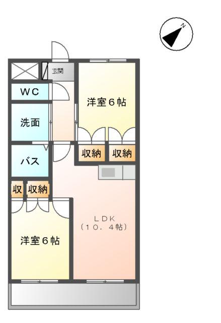 UP SLOPE M. 07(2LDK/2階)の間取り写真