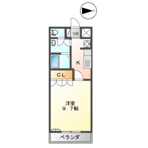 BIEN VIVRE(1K/1階)の間取り写真