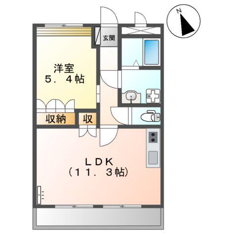 SUCCEED(1LDK/2階)の間取り写真