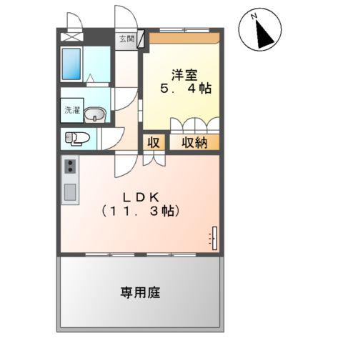 リバーサイドコスモスⅠ(1LDK/1階)の間取り写真