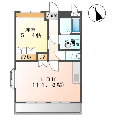リバーサイドコスモスⅠ(1LDK/1階)の間取り写真