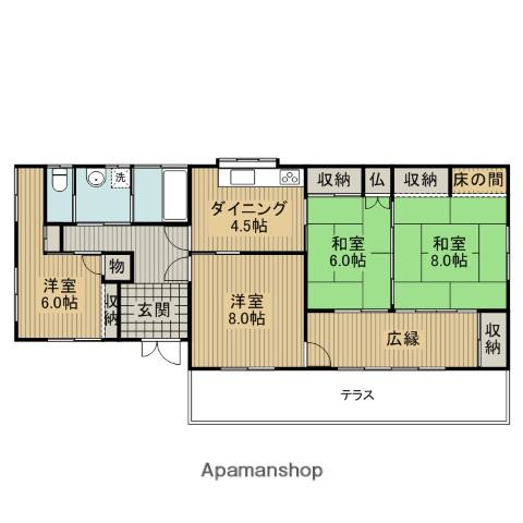 鹿児島本線 荒木駅 徒歩11分 1階建 築60年(4DK)の間取り写真