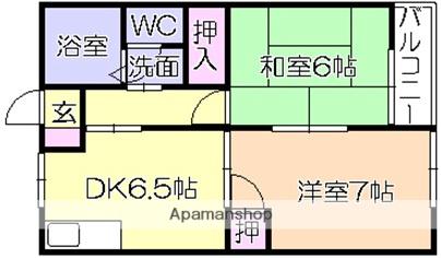 メゾニティ竹島(2DK/1階)の間取り写真