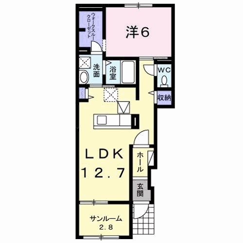 グランデ フィオーレⅡ(1LDK/1階)の間取り写真