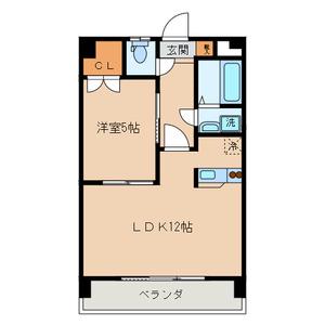 第5秋葉ビル(1LDK/4階)の間取り写真