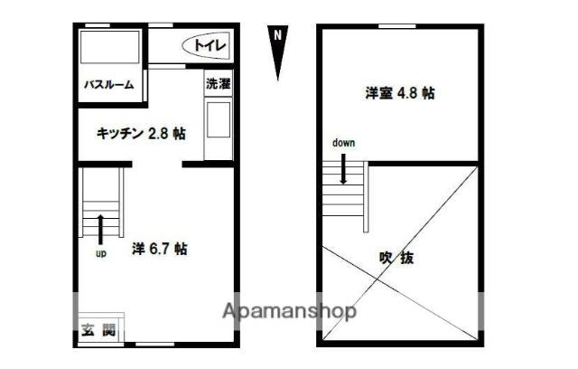 モデスティ五反田(2K/1階)の間取り写真