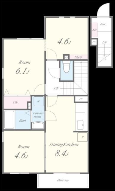 ティファニー(2SDK/2階)の間取り写真