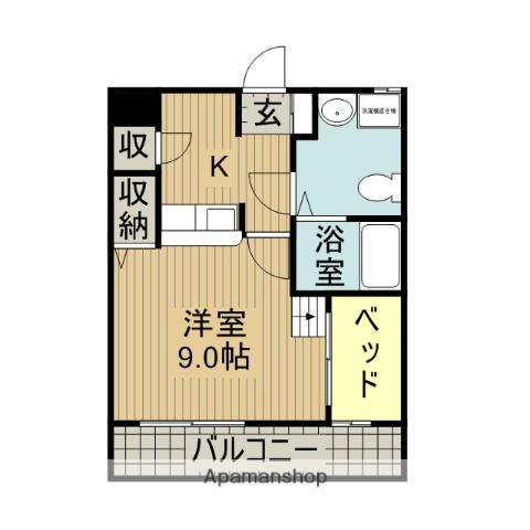 ハイデンス長浜(1K/2階)の間取り写真