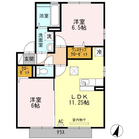 ヴァイセ ガルテン(2LDK/1階)の間取り写真