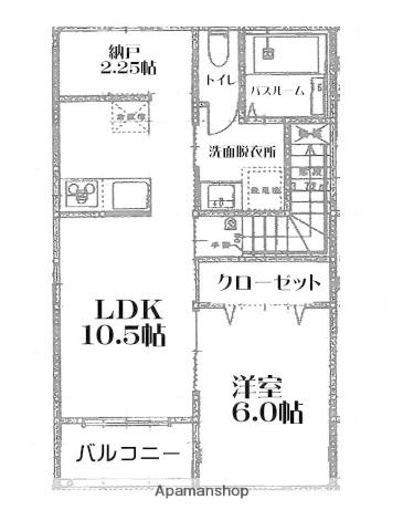 COLLET Ⅱ(1LDK/2階)の間取り写真