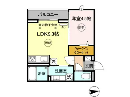 D-ROOM FIRST 大善寺駅前(1LDK/2階)の間取り写真