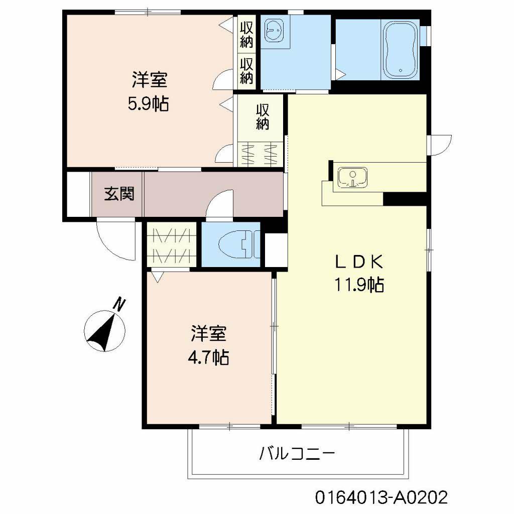 シャルマンメゾン大川 A棟(2LDK/2階)の間取り写真