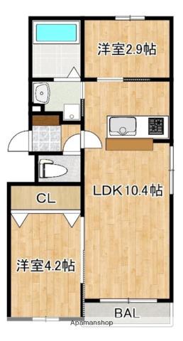 LIFEFIELDみやま(1SLDK/2階)の間取り写真