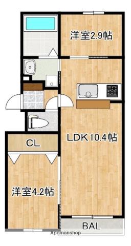 LIFEFIELDみやま(1SLDK/1階)の間取り写真