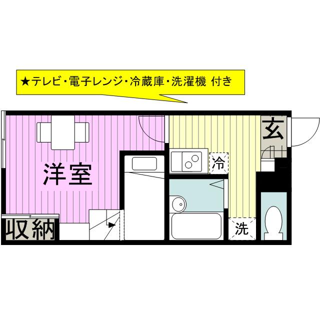 レオパレスさくら(1K/1階)の間取り写真